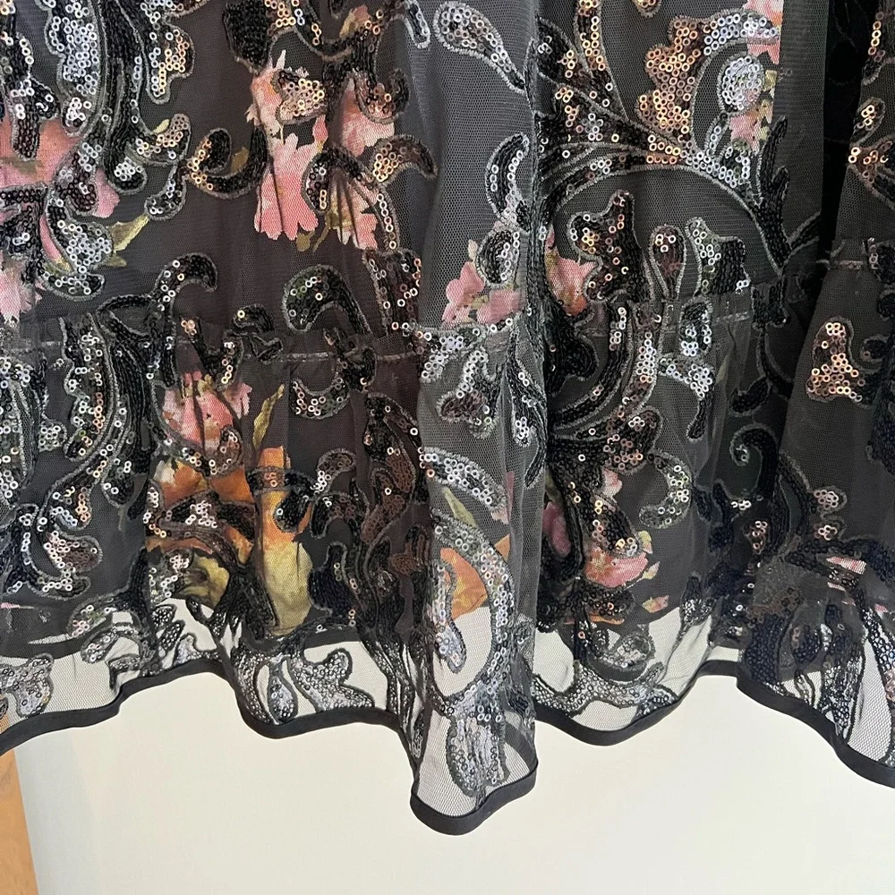 Free People Boho Black Sheer Sequin Tunic Dress - Picture 10 of 13
